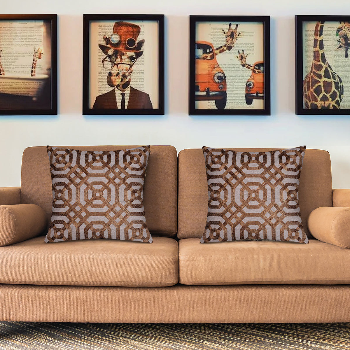Brown Throw Pillow Covers - 20 x 20 inches