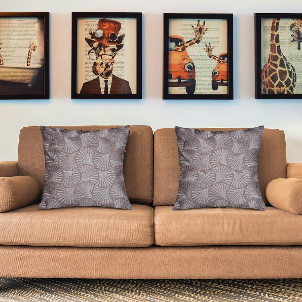 Beige Brown Throw Pillow Covers - 20 x 20 inches