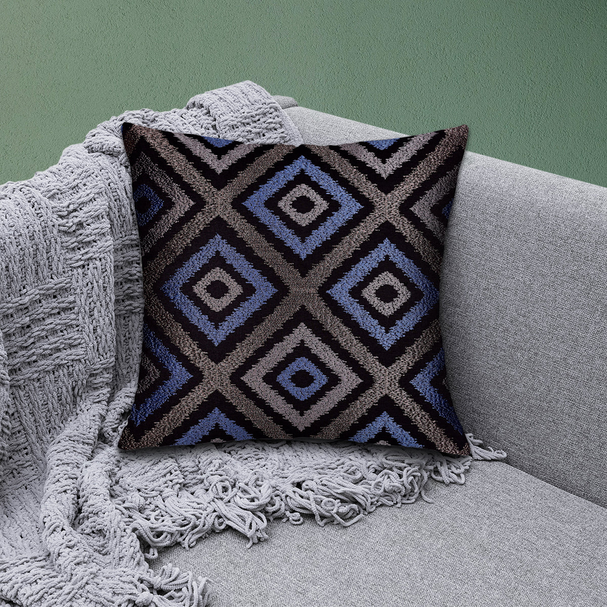 Blue Gray Throw Pillow Covers - 20 x 20 inches