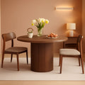 Round Dining Table For 4 Walnut 47 Inch Modern Farmhouse