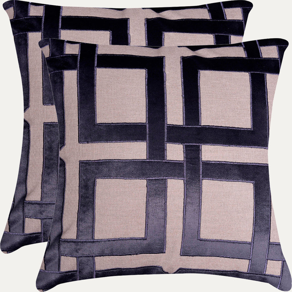 Beige Brown Throw Pillow Covers - 20 x 20 inches