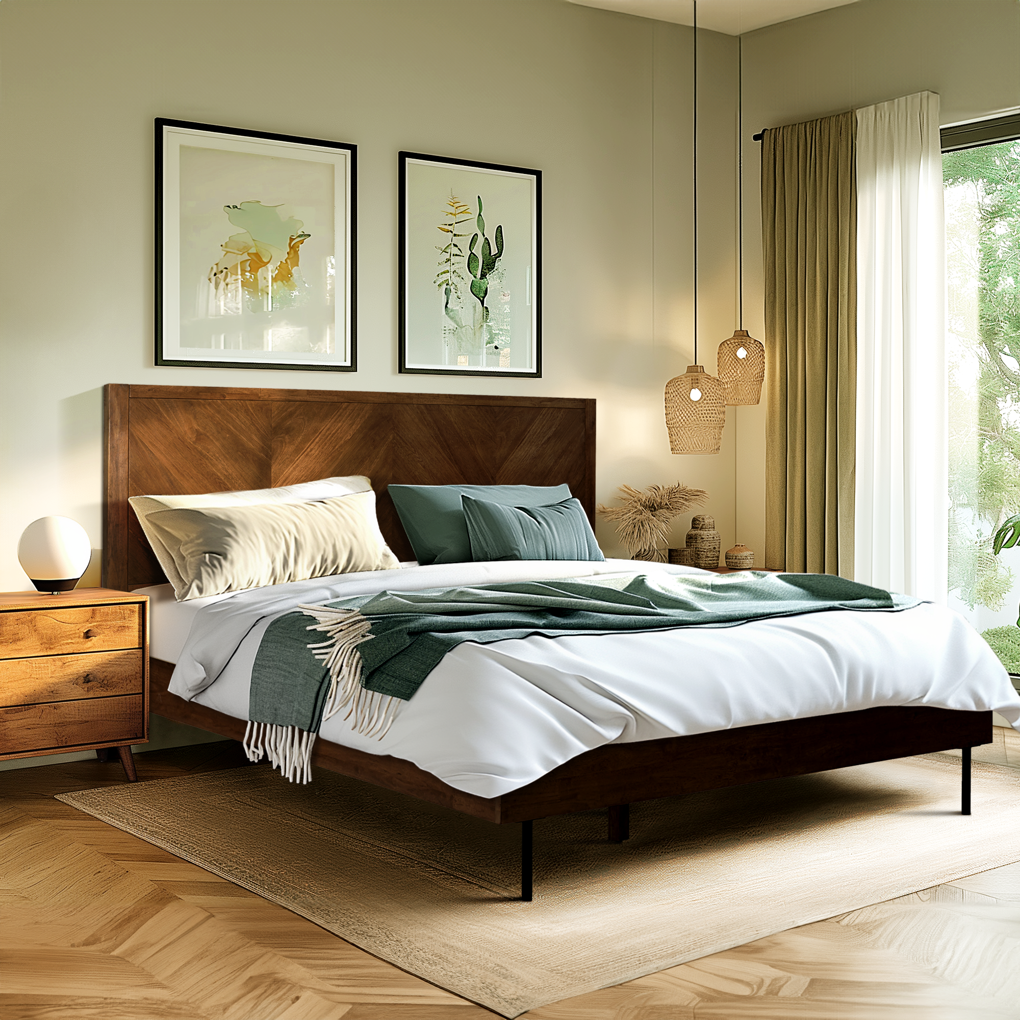 Alander Solid Wood Bed Frame