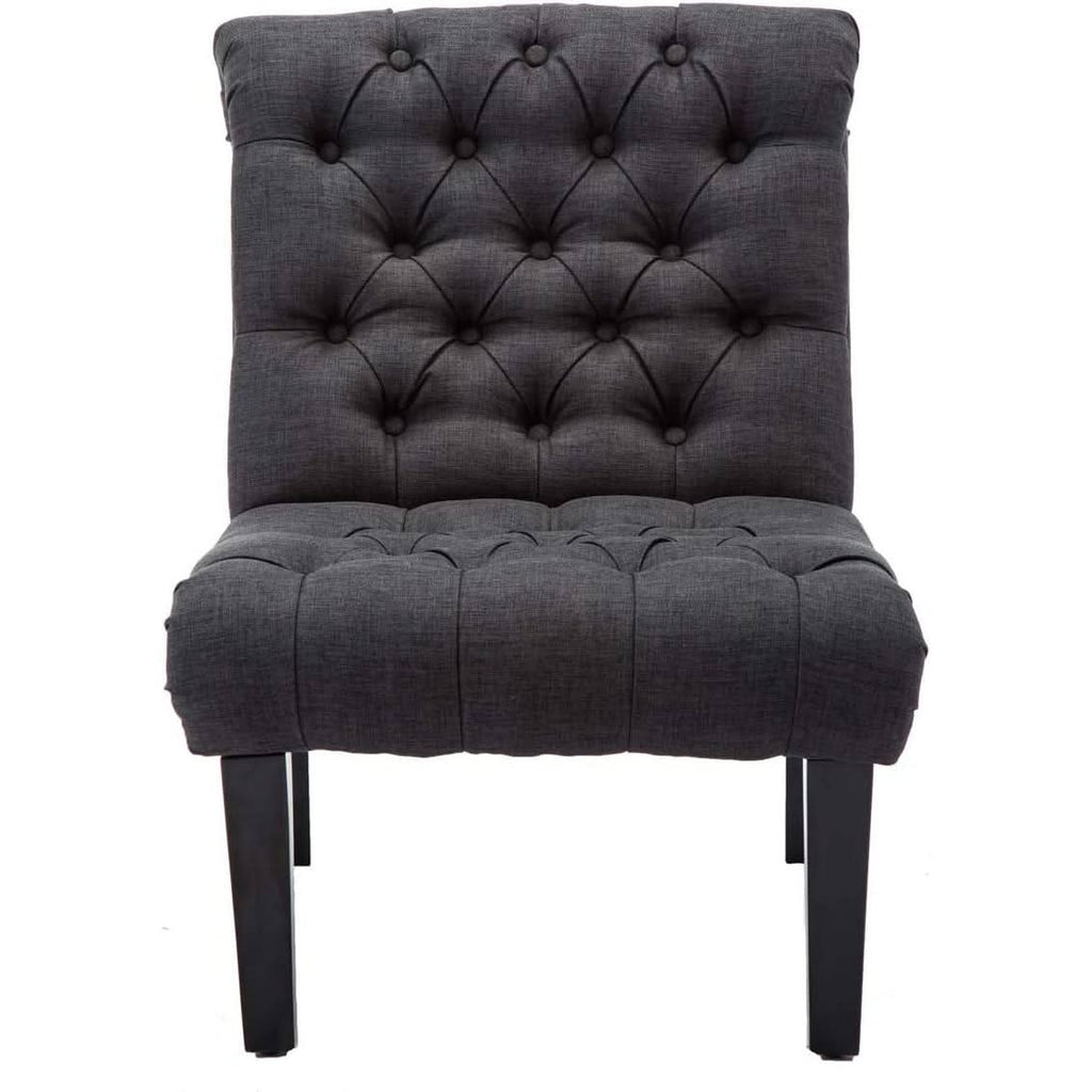 Gray Accent Chair With Wood Legs For Living Room Decor