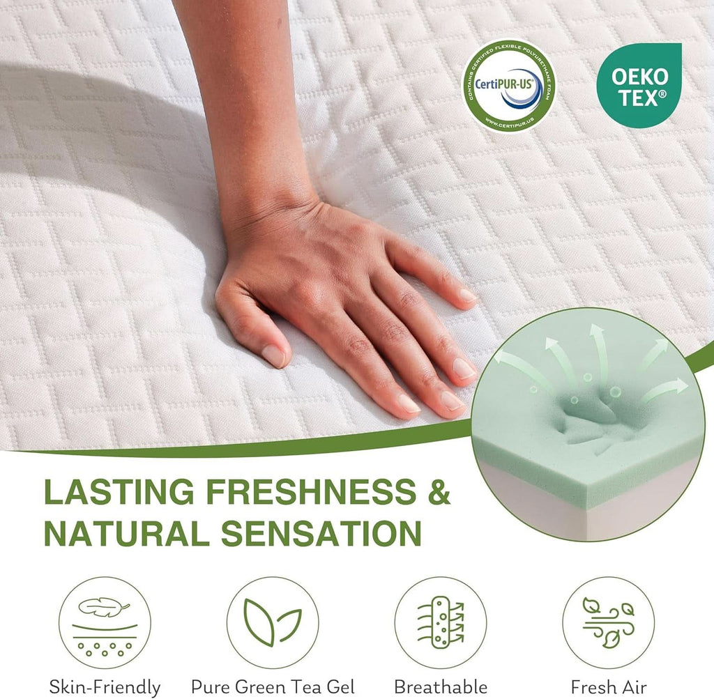 Twin 6 Inch Memory Foam Mattress Certipur US Certified