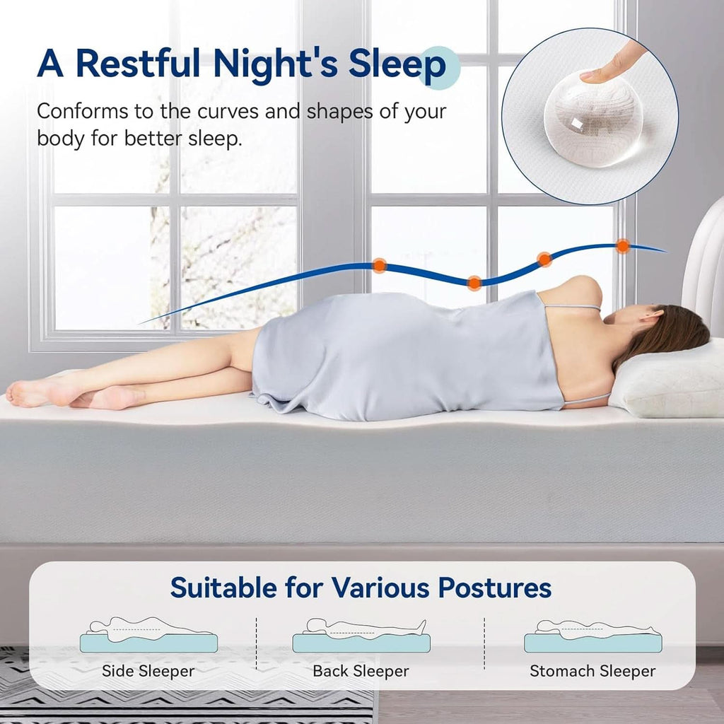 Memory Foam Mattress 12Inch Ultra Soft White Comfort