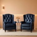Wingback Recliner Chair Massage And Heat Tufted PU Leather
