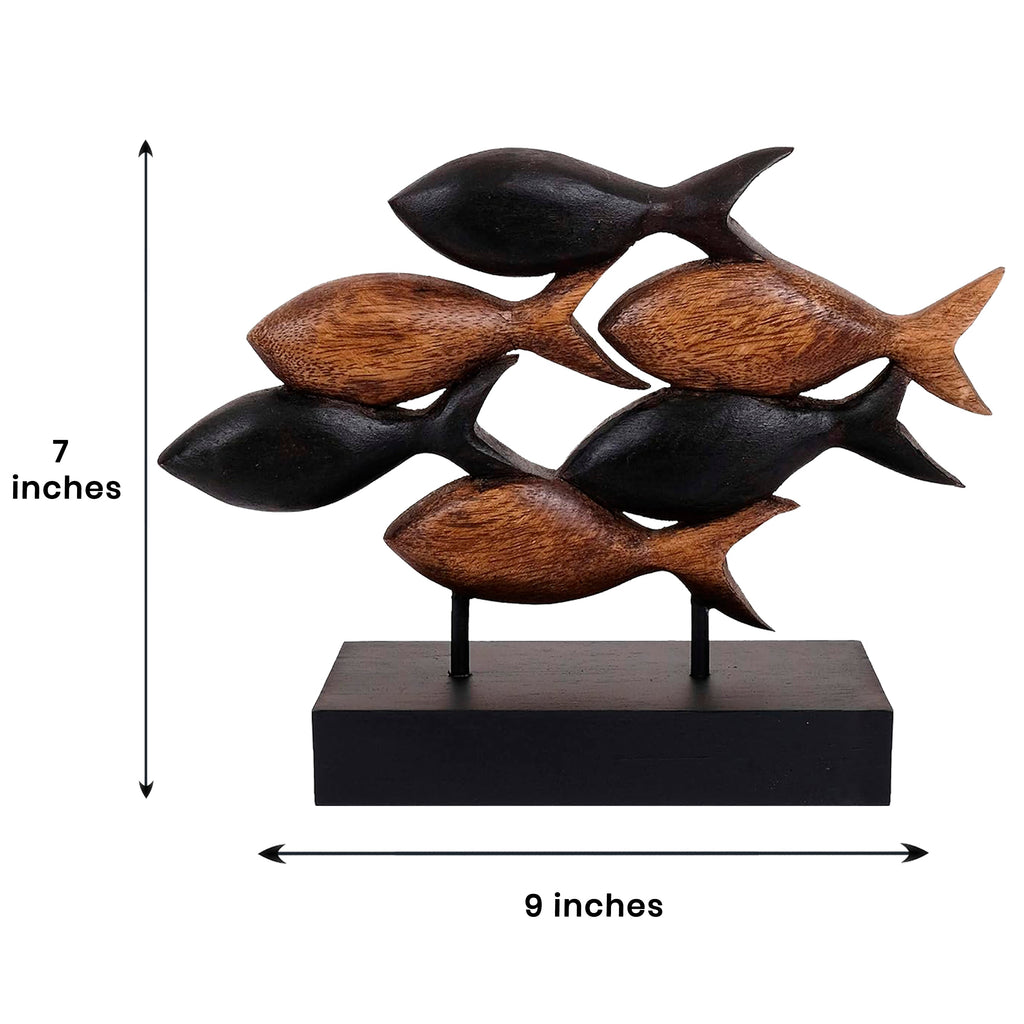 Aqua Serenity – Hand-Carved Wooden Fish Sculpture, Artistic Home Décor, Gift for Mom