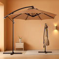 10 Ft Offset Patio Umbrella With Easy Tilt Adjustment And 8 Ribs Polyester Shade For Backyard Poolside