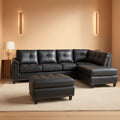 Gray L Shaped Sectional Sofa With Cup Holders And Chaise