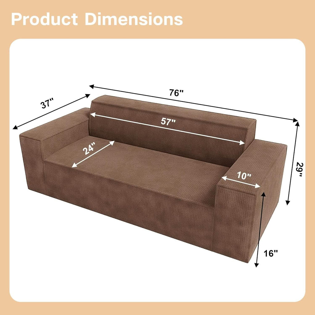 Sofa In A Box Memory Foam Brown Couch For Living Room
