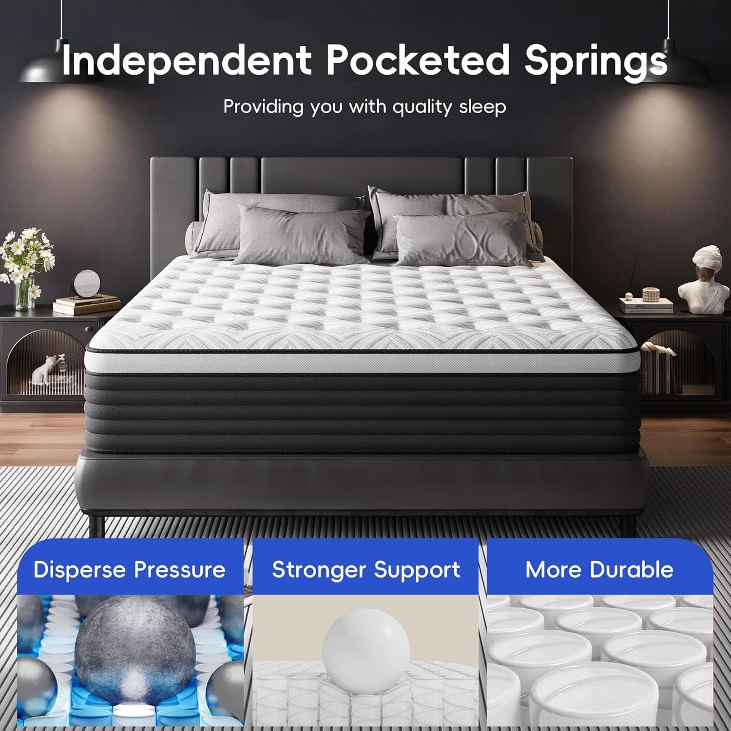 Twin Pressure Relief Memory Foam Hybrid Mattress Pocketed
