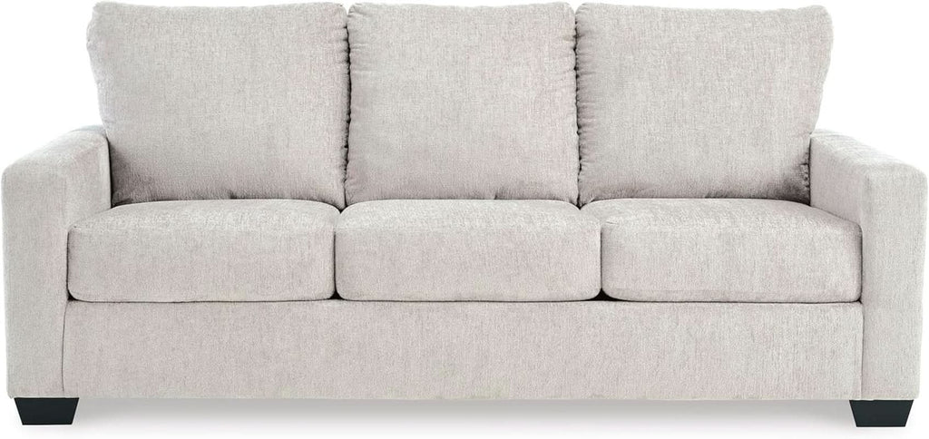 White Queen Upholstered Sleeper Sofa With Gel Memory Foam