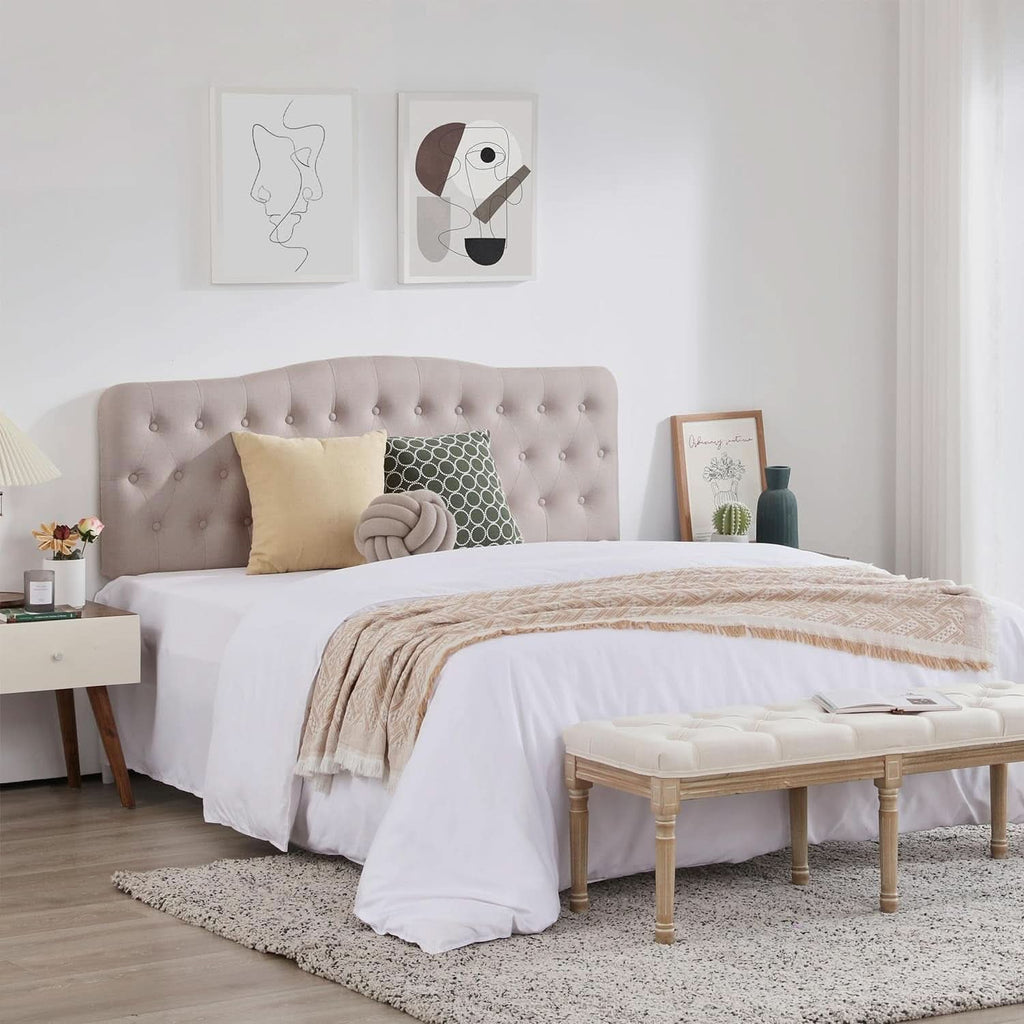 Upholstered Queen Headboard with Adjustable Height and Style