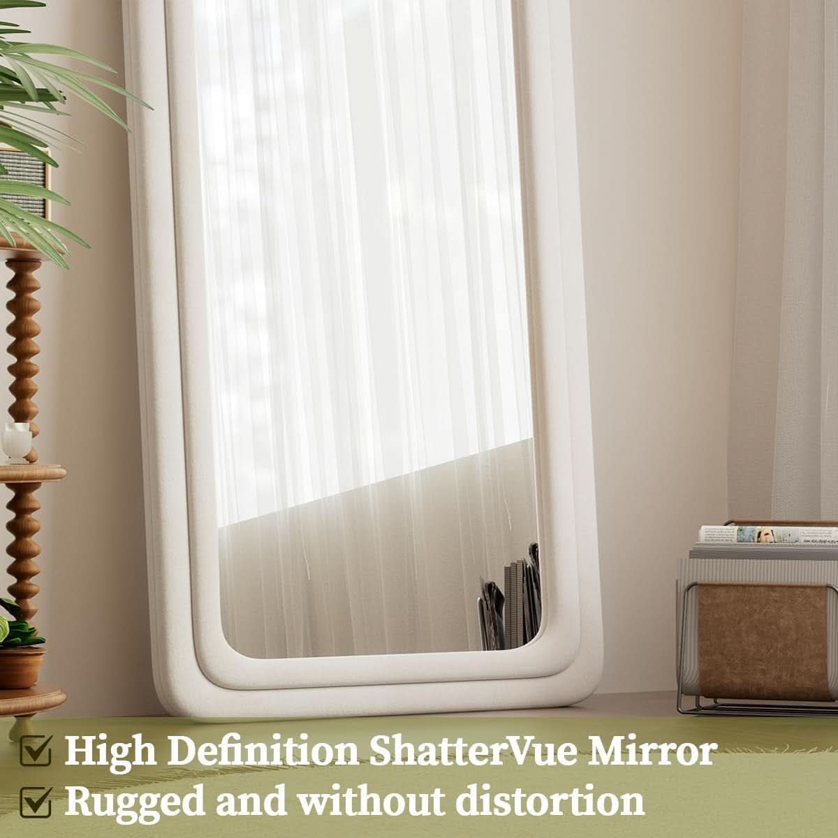 63 By 24 Inch Arched Full Length Freestanding Floor Mirror White