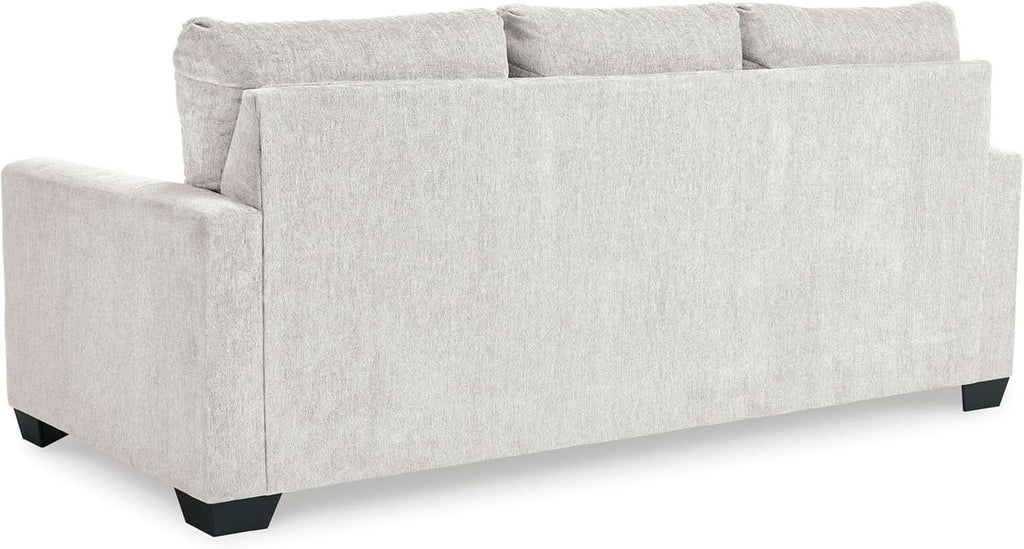 White Queen Upholstered Sleeper Sofa With Gel Memory Foam