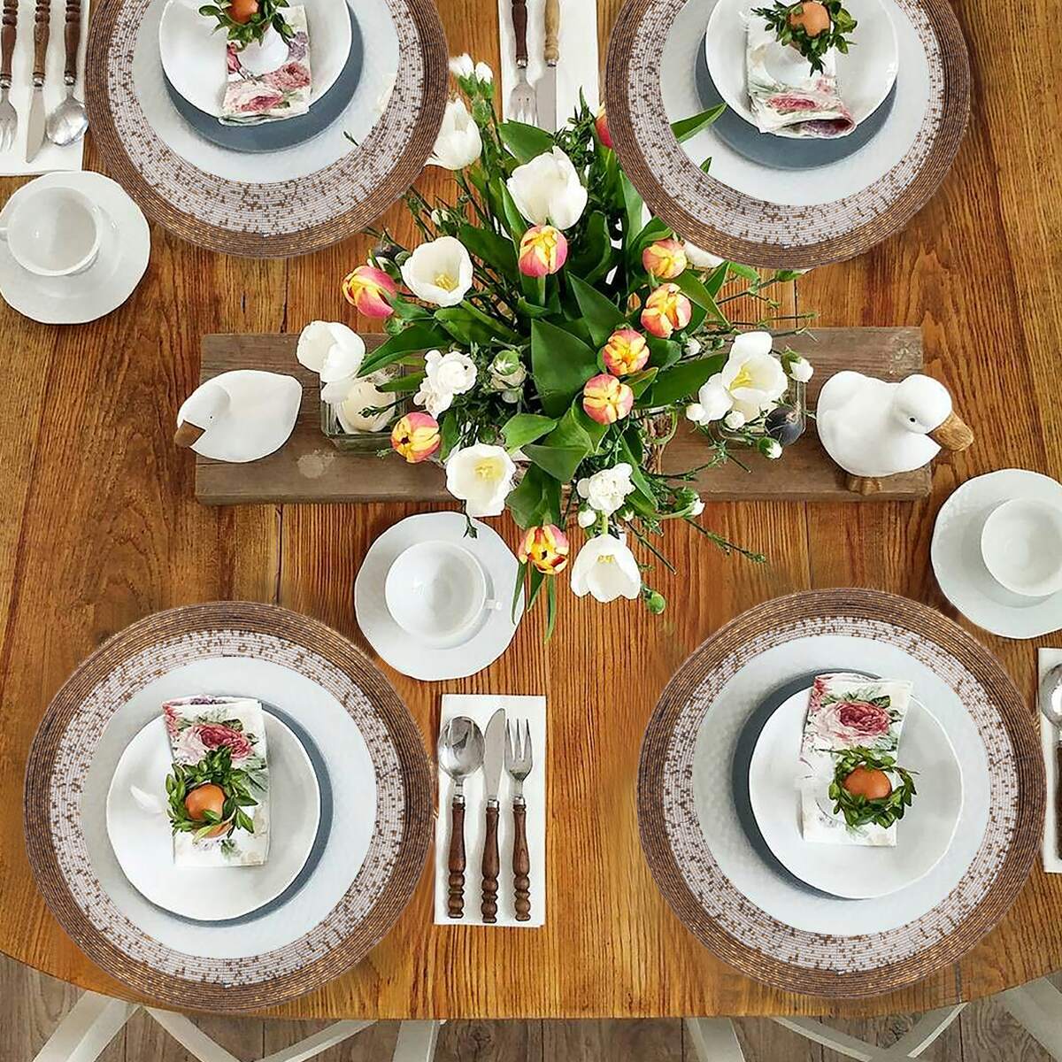 Golden Tatro – Beaded Placemats, The Tatro Collection Elegant Decorative Dining Table Accent 14 inch