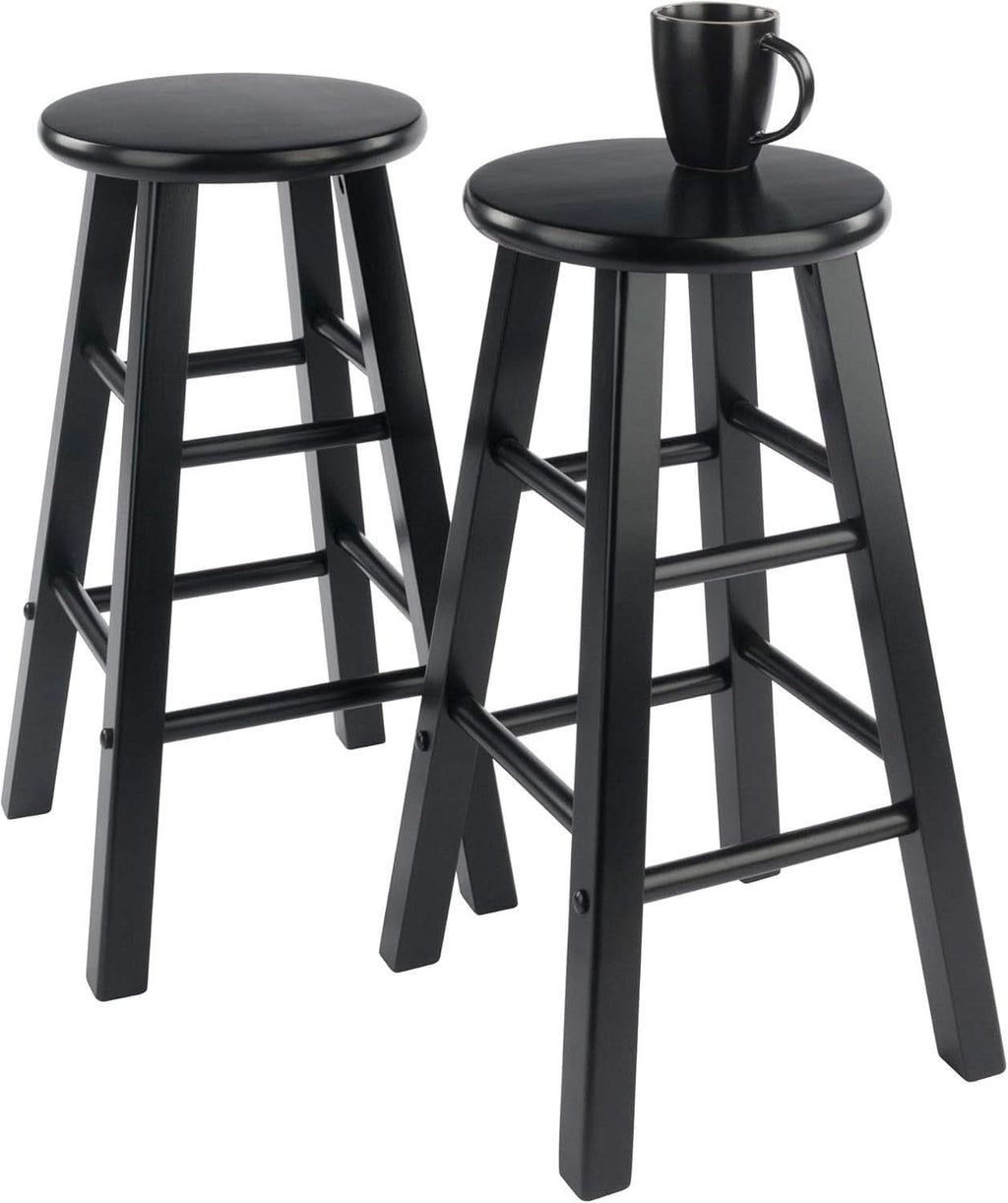 Element 2 Piece 24 Inch Counter Stool Set Black Finish