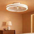 Low Profile Ceiling Fan With Lights And Remote 19.7 Inch White