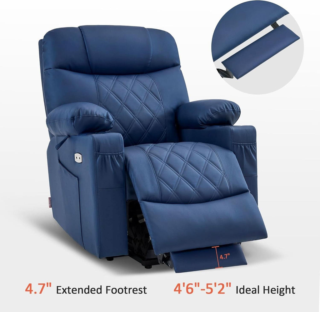Petite Power Lift Recliner With Massage Blue USB Ports