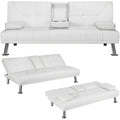 Convertible Sofa Bed With Cup Holders And Adjustable Back