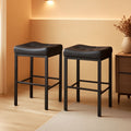 Bar Stools 25 Inch Counter Height With PU Upholstery Black