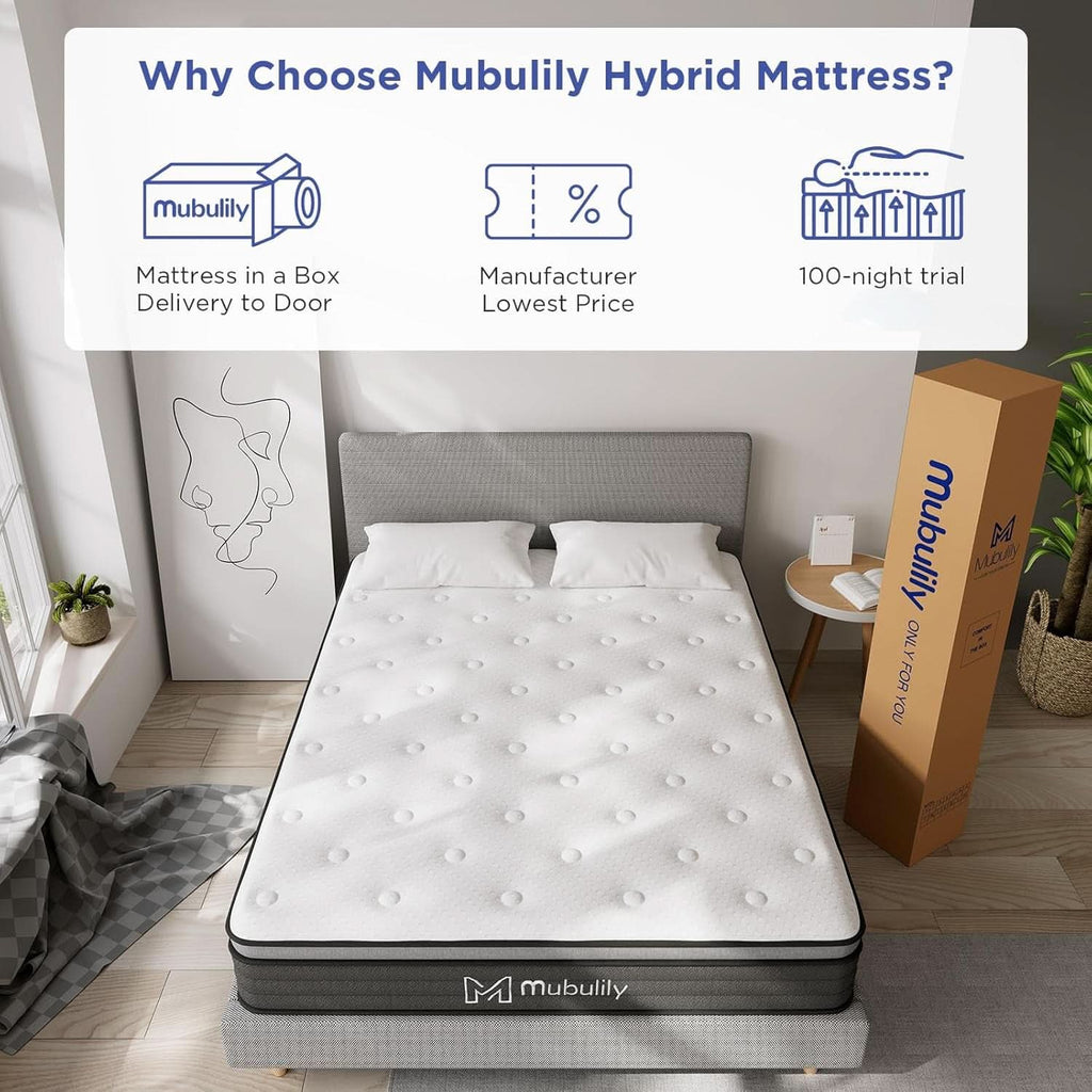 Queen TenInch Hybrid Mattress Gel MemoryFoam CertipurUS