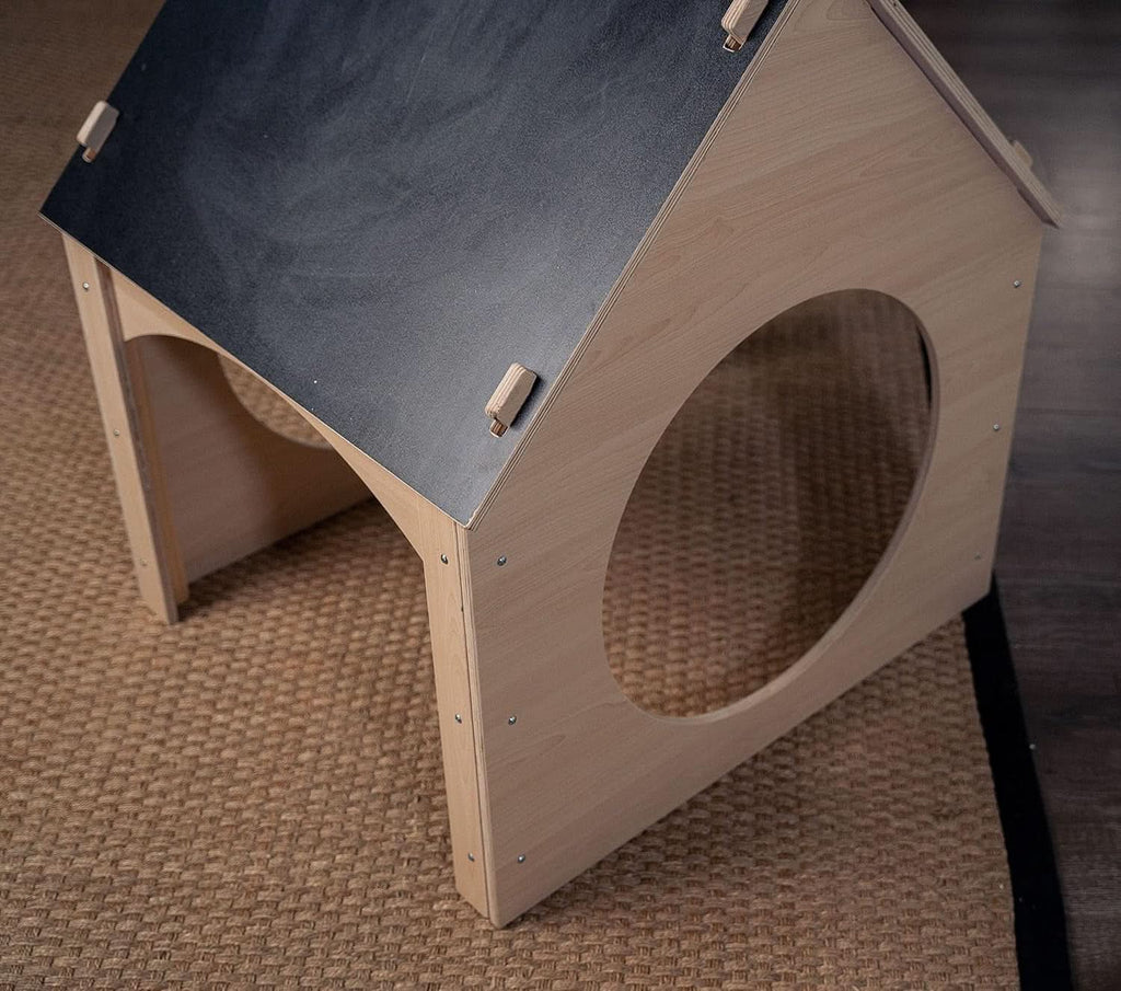 Indoor Montessori Wooden Playhouse With Chalkboard