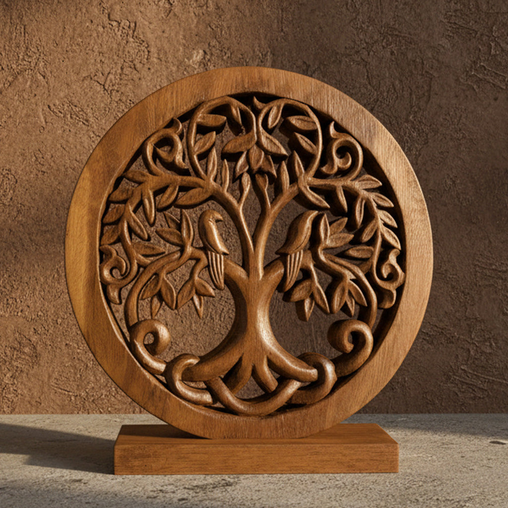 Mauk Tree of Life Wooden Sculpture(Medium) – Hand-Carved Decorative Art | Decozen Luxe, Gift for Mom