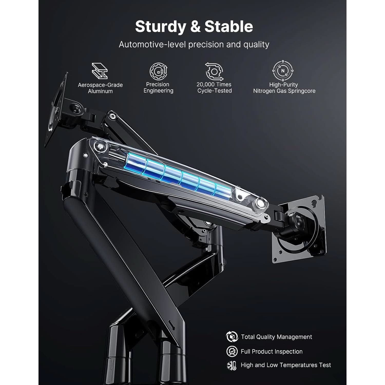 Dual Monitor Stand With USB Port Height Adjustable Arms