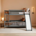Twin Metal Bunk Bed Frame Black With Convertible Ladder