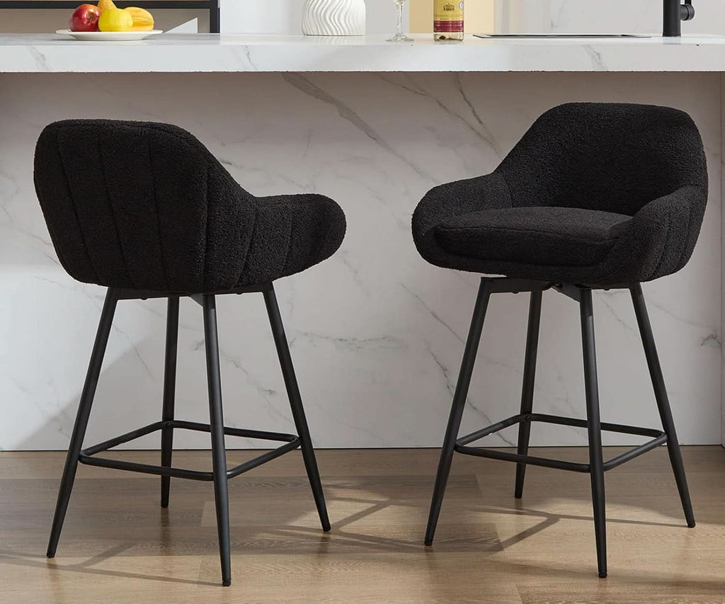 Modern Swivel Bar Stools Set of Two Comfortable Design