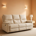 Beige Power Reclining Sofa For Living Room Comfort