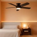 42 Inch Black Ceiling Fan With Light And Remote Dimmable