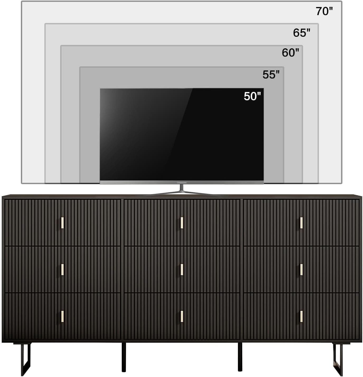 Matte Black Nine Drawer Organization Storage Cabinet