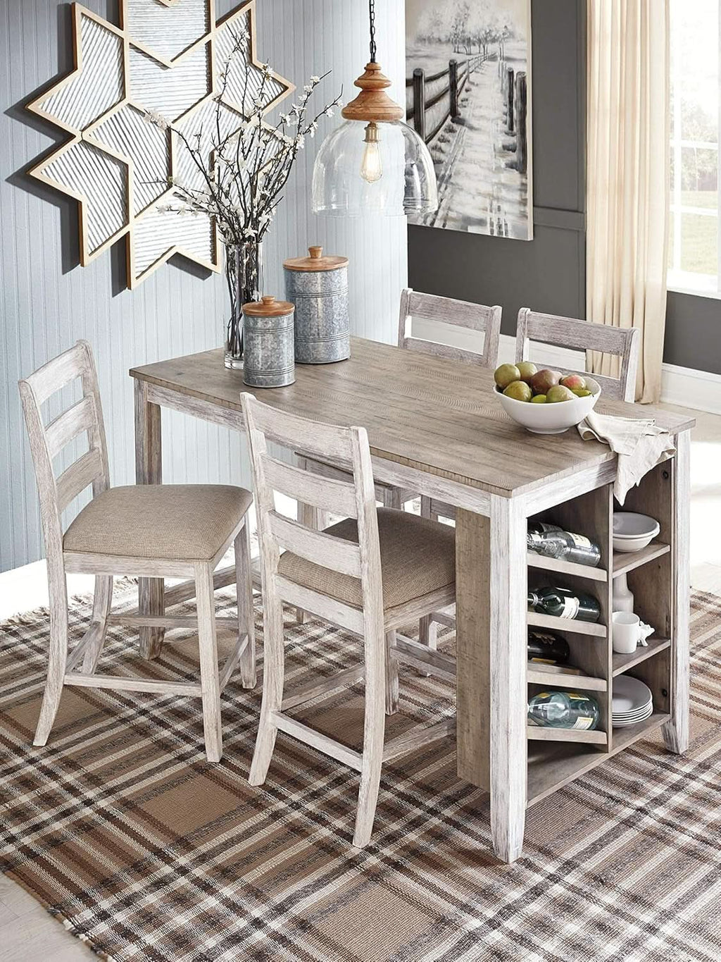 Skempton 36 Counter Height Dining Table With Wine Rack
