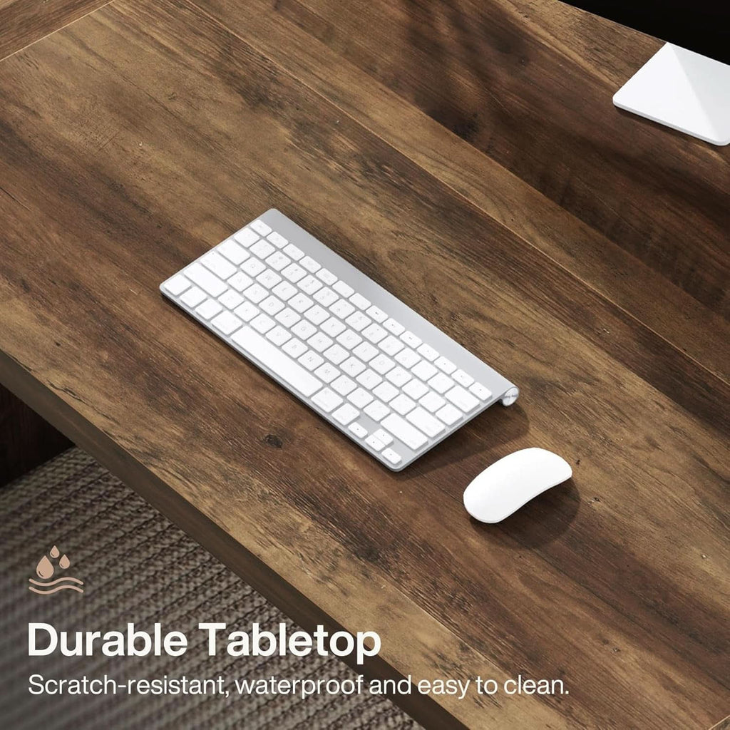 71 Inch Brown Executive Wood Computer Desk For Home Office