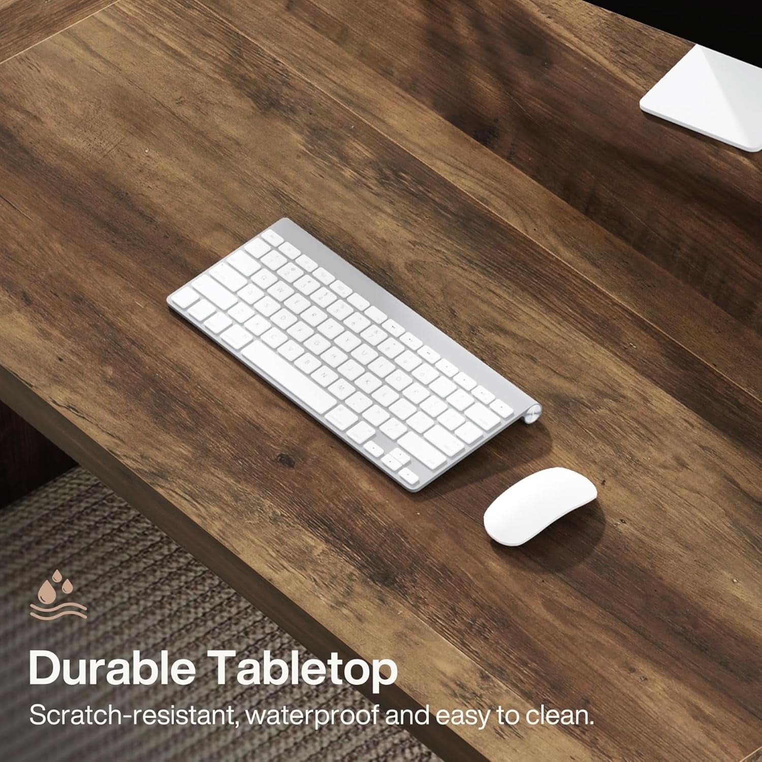 71 Inch Brown Executive Wood Computer Desk For Home Office