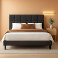 Full Size Upholstered Bed Frame With Adjustable Headboard