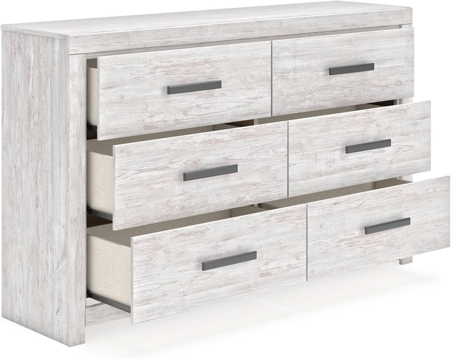 Cayboni Vintage 6 Drawer Dresser With Safety Stop White