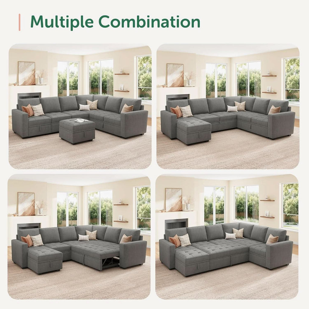 Modular Sectional Sofa Bed With Generous Understorage