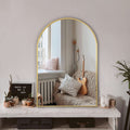 Gold Arched Wall Mirror 24x36 For Bathroom Vanity Decor