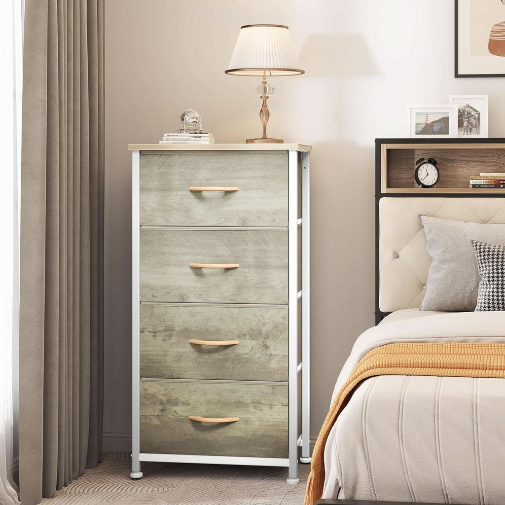 Dresser With 4 Drawers Fabric Storage Tower Organizer
