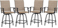 Swivel Outdoor Bar Stools Set of Four Durable Chairs