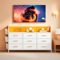 Sturdy Dresser TV Stand For 55 Inch TV With 10 Drawers