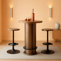 Round Bar Table With Chairs Matte Black Powder coated