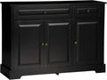 Black Buffet Cabinet With Drawers And Adjustable Shelves