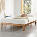 Queen Solid Pine Platform Bed With Slats No Box Spring
