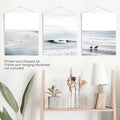 Navy Blue Surfing Wall Art. Set of 3 Prints