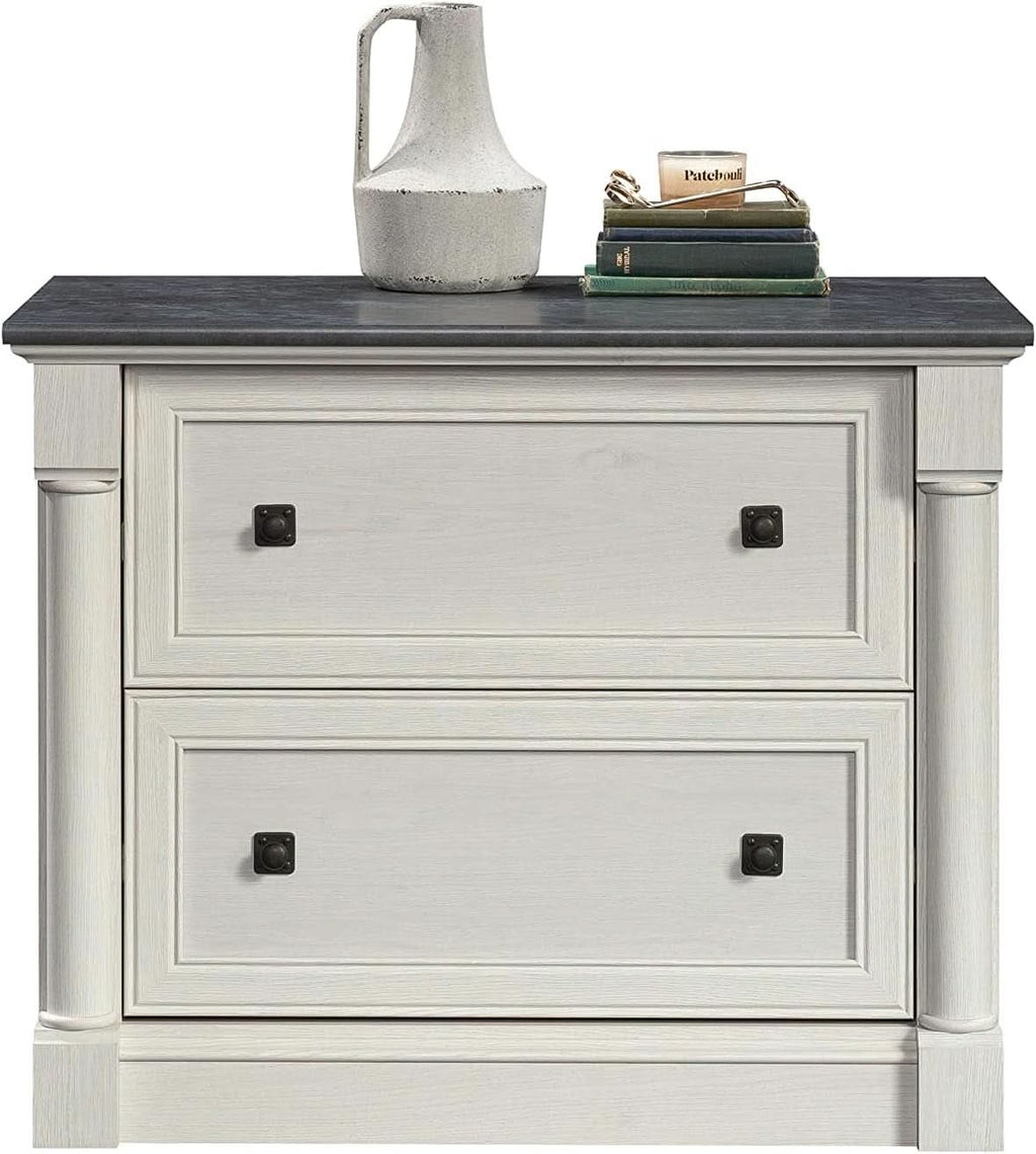 Two Drawer File Cabinet In Glacier Oak With Interlocking Drawers
