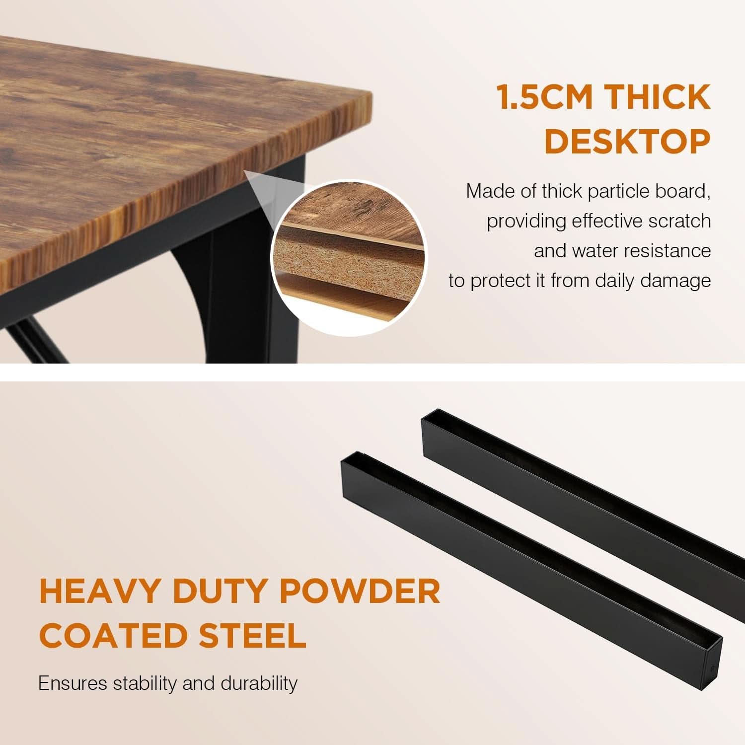 32 Inch Brown Computer Desk For Small Home Office Setup